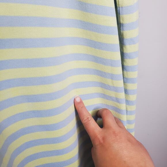 Vineyard Vines Men's 100% Cotton Polo Short Sleeve Shirt XL Striped Yellow Blue - Picture 8 of 12